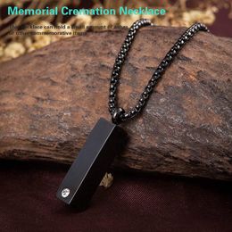 Pendant Necklaces Stainless Steel CZ Women Necklace Memorial Cremation Ashes Urn Colgante De Collar Locket Bone Ash Chain Jewellery