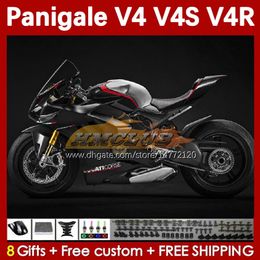 Motorcycle Fairings For DUCATI Street Fighter Panigale V 4 V4 S R V4S V4R 18-22 Bodywork 41No.13 V4-S V4-R 18 19 20 V-4S V-4R 2018 2019 2020 Injection Mold Body black glossy