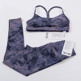 High Waist Two Piece Women Gym Set Tie Dye Yoga Set Breathable Fitness Yoga Clothing Sports Butt Lift Tie Dye Oem Gym Wear