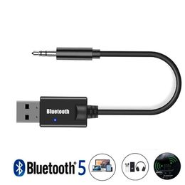 Mini 3.5MM Jack AUX Bluetooth Receiver Car Kit Audio MP3 Music USB Power Adapter for Wireless FM Radio Speaker Handsfree