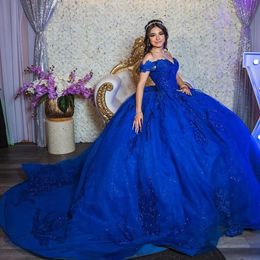 Blue Quinceanera Dresses Ball Gown Birthday Party Dress Lace Up Graduation Gown Beading Sequined Sweetheart Swet 16 vestidos de