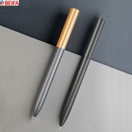 Gel Pens BEIFA Rotating Aluminum Alloy Metal Sign Gel Pen Business Luxury Ballpoint Pen Smooth Writing Office Stationary Gift 230324