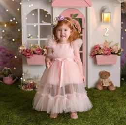 Girl Dresses Elegant Baby Girls Ruffles Lolita Dress For Kids Lovely See Through Tiered Princess Costume Children Birthday