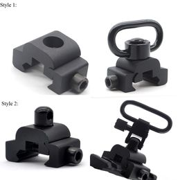 2 kinds 20mm Picatinny Mount Adapter with 1.25'' inch QD Sling Swivel Set Black Sling Swivel Strap Buckle Quick Release Button