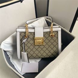 designer bags luxury handbags purse Medium Padlock Chain Shoulder Hand Bag 479197 498156 White Canvas Leather tote
