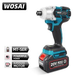 Professional Electric Screwdrivers WOSAI 20V Cordless Screwdriver Torque 155NM Brushless Impact Wrench Rechargable Drill Driver LED Light