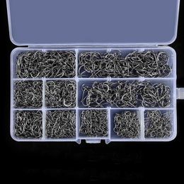 Fishing Hooks Aorace 100-400pc/Box 3#-12# Carp Fishing Hooks Fly Fishhook High Carbon Steel Circle Fishhook Jig Barbed Pesca Fishing Hook Set P230317