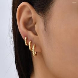 Hoop Earrings Minimalist Gold Color Twisted Round Earring For Women Fashion Geometric Circle Huggies Jewelry