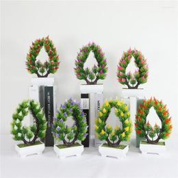 Decorative Flowers 1pc Artificial Peacock Fake Plants Bonsai Simulation Potted Plant DRY Home Table Ornament Office Desk Room Decoration