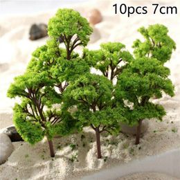 Decorative Flowers 10PC 7/9cm Trees Model Garden Wargame Train Railway Architectural Scenery Layout Green Tree Models Mini Sand Table Toys