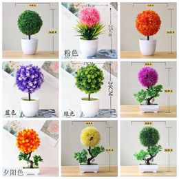 Decorative Flowers 39Styles Artificial Plants Bonsai Green Grass Ball Small Tree Fake Home Garden Bedroom Wedding Christmas Party Decoration