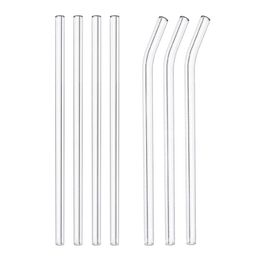 Clear Glass Drinking Straws pipette 6.3" 7.1" 7.8" for Smoothies Cocktails Healthy Reusable Friendly Straws Drinkware