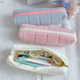 Kawaii Pencil Case Creative Pillow Bag Large Capacity Short Fluff For Girls School Supplies Stationery Box Cosmetic