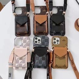 Designer iPhone 15 14 pro max Phone Cases Luxury Crossbody Purse Hi Quality 18 17 16 15pro 14pro 13pro 12pro 13 12 11 X Xs 7 8 Plus Cover with Logo Box Drop Shippings Support