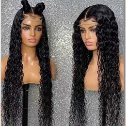 Front lace wig female wig headgear BODYWAVE hand hook headgear long hair corn perm230323
