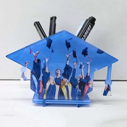 Sublimation Blanks Graduation Cap Lantern Acrylic Lamp Multifuctional Pen Holder Thermal Transfer Customised Grad Gift Wholesale A02