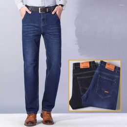 Men's Jeans Fashion Brand Clothing Slim Straight Men Business Casual 2023 Man Denim Pants Stretch Blue Black