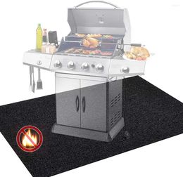 Carpets Barbecue Fireproof Mat PVC Material Non-slip Anti-fouling Terrace Heat-resistant Household Kitchen Waterproof Floor Protection