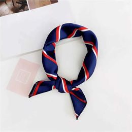 Sarongs women NEW scarf silk feeling hair neck scarves square brand office Printing Hotel Waiter Flight Attendants Handkerchief rings P230323