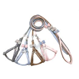 Cat Collars & Leads Plaid Cats Leash Dog Pet Puppy Adjustable Bowknot Harness Belt With Lead Colourful Kitten Accessories