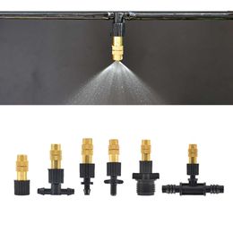 Sprayers Adjustable Brass Nozzle Connexion 1/4 1/2 Inch Hose Garden Spray Cooling Irrigation System P230310