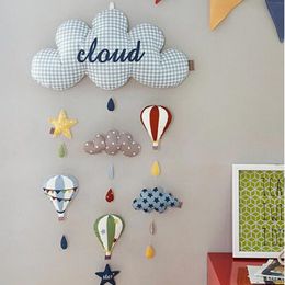 Wall Decor DIY Handmade fabric wall decoration pendant bed Bell Wall Hanging Kids Room Decoration Clouds Style Children Room Baby Nursery 230324