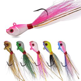 Baits Lures 5Pcs Jig Head Fishing Lures Artificial Jig Head Bait With Fishing Hooks For Bass Trout Fishing Tackle Accessories 230323