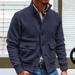 Men's Jackets Warm Trendy Thicken Knitting Jacket Super Soft Men Single-breasted For Party