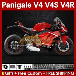 Motorcycle Fairings For DUCATI Street Fighter Panigale V 4 V4 S R V4S V4R 18-22 Bodywork 41No.22 V4-S V4-R 18 19 20 V-4S V-4R 2018 2019 2020 Injection Mould Body red light blk
