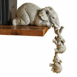 Decorative Objects Figurines Resin Elephant Ornament Elephant Family Simulation Animal Cartoon Desktop Hanging Kids Room Accessories Decorative 230324