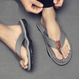 Slippers Summer Men Flip Flops Massage Slippers Skid-proof Good Quality Double Sole Shoes Soft Comfortable Big Size Male Shoes 230324