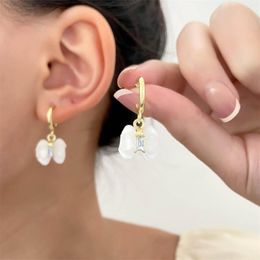 Hoop Earrings Transparent Acrylic Bow Knot Women's Small Fresh Temperament For Sensitive Ears Dainty Women