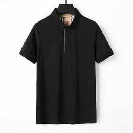 2024 Mens Stylist Polo Shirts Luxury Men's Polos Designer Clothing Short Sleeves Fashion Summer T-Shirts Striped lattice shirt Casual Tees Tops shirt black white M-3XL