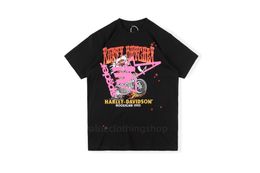 Men's Tshirts Ss Men t Shirt Pink Young Thug Spder Mans Women Quality Foaming Printing Spider Web Pattern Tshirt Fashion Top Tees TJH0