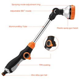 Sprayers High Pressure Spray Garden Water Gun 180° Rotating Head Long Hose Nozzle Sprayer Washing Sprinkler Car Cleaning Wash Tool P230310