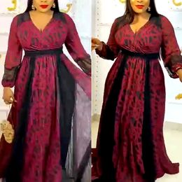 Ethnic Clothing African Maxi Dresses For Women 2023 Plus Size Evening Party Long Africa Elegant Kaftan Muslim Print 230324