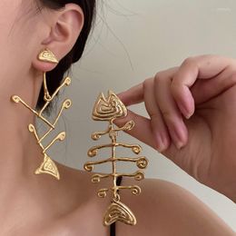 Dangle Earrings 2023 Creative Fish Bone Asymmetric For Woman Fashion Party Earring Jewellery Accessories Wholesale