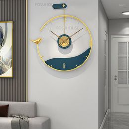 Wall Clocks Nordic Metal Clock For Living Room Furniture Decoration Household Creative Design Upscale Decorative