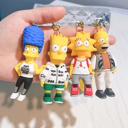 Cartoon Cute Family Kids Jewelry KeyChain Backpack car Animation Key Ring Accessories Hanger Multi colors