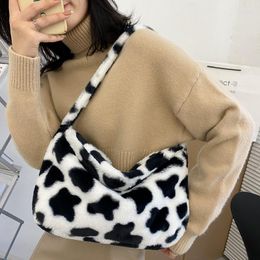 Evening Bags Retro Shoulder Bag For Women Trendy Winter Faux Fur Handbag Female Small Plush Clutches Casual Quality Hand Purse