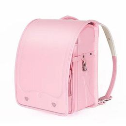 School Bags School Bags for Girls Cute Pink Backpacks High Quality Leather Orthopaedic Schoolbag Kids Bags Waterproof Japanese School Bag 230324