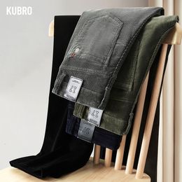 Men's Pants KUBRO Y2k England Style Business 2023 Classic Corduroy Chic Streetwear Trousers Plus Size Full Length Male Loose 230324