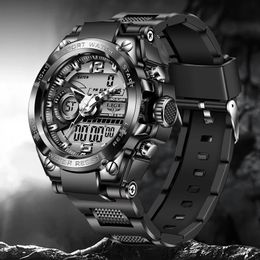 Wristwatches LIGE Men Military Watch Top Brand 50m Waterproof Wristwatch LED Alarm Clock Sport Watch Male relogios masculino Sport Watch Men 230324