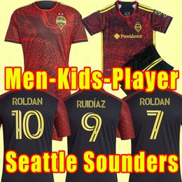 MLS 2023 Seattle Sounders Jerseys de fútbol Away 23 24 Jimi Hendrix Kit Roldan Ruidiaz Lodeiro Montero Morris Camisetas de Futbol Camisetas de fútbol Maillots Foot