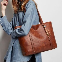 Fashion Bag Versatile Women's Bag Tassel Solid PU Handbag