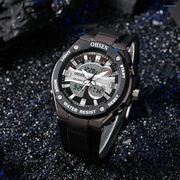 Wristwatches Arrival Mens Black Wrist Watches For Male Clock Sports Waterproof Date Analog Digital Dual Display Watch Gift