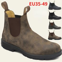 Botas botas de couro retrô homens chelsea bota de bota feita de outono de outono de inverno de inverno, casual confortável unissex no tornozelo zapatos de hombre 230324