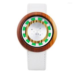 Wristwatches 2023 Design High Quality Luxury Wooden Quartz Watch Fashion Casual Adjustable Colour Dial Gift Clock For Men Women