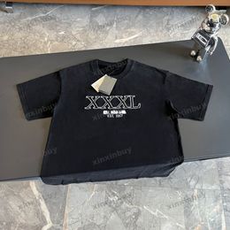 xinxinbuy Men designer Tee t shirt 23ss XXXL letter fabric jacquard letter short sleeve cotton women Black White blue red XS-2XL