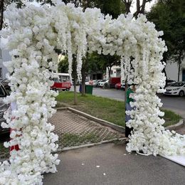 decoration new arrival wedding flower arrangement 3d white rose blossom hanging flower arch decoration imake720